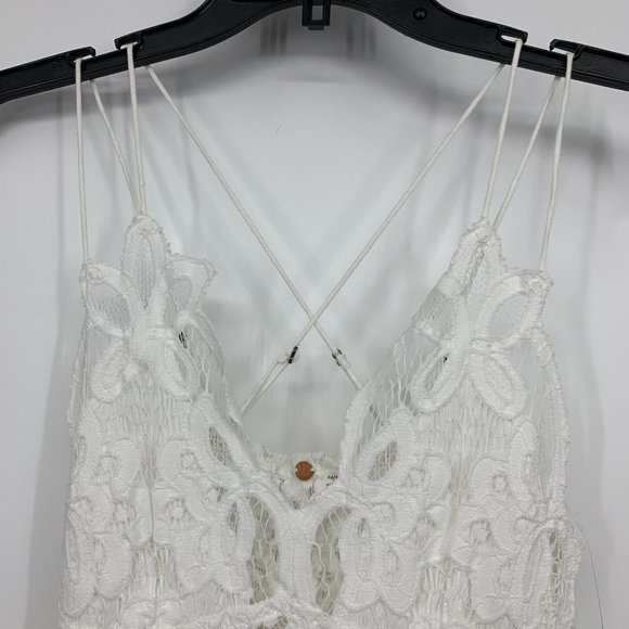 Free People Adella Top Cami White Lace Ruffled Tank NWT - Picture 5 of 13